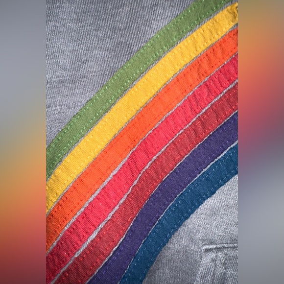 Aviator Nation Disco 7 Stripe Zip Up Hoodie - Heather Grey - Unisex Large - EUC - Picture 7 of 9